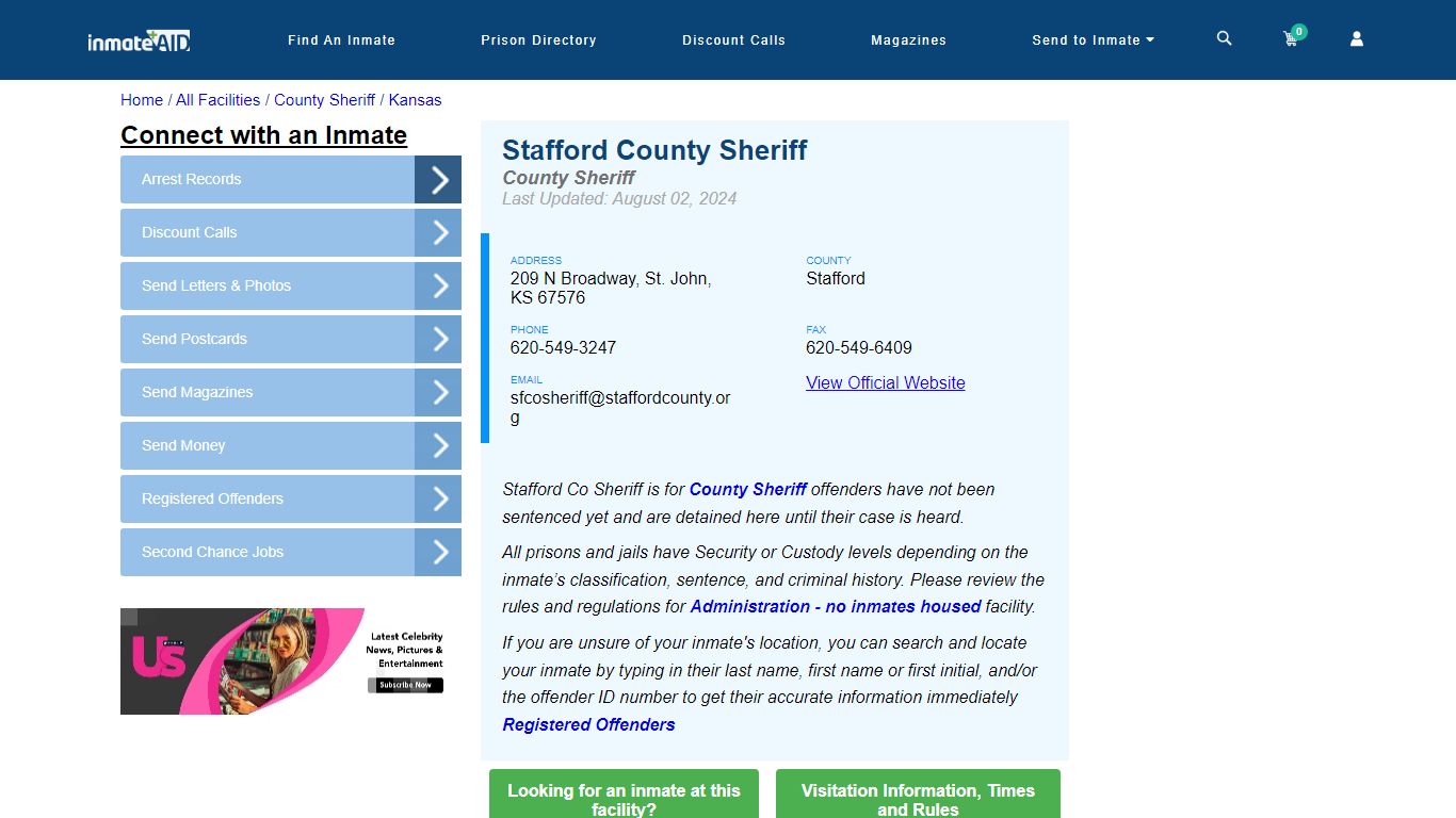 Stafford County Sheriff & Arrest Search - InmateAid